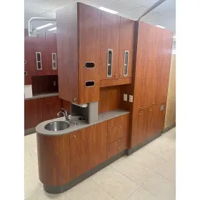 5543 A-dec Adec Dental Center Island Cabinet - Wild Cherry Laminate Quarry Melange