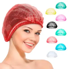 Abc Pack & Supply 993933107518 Of 100 Disposable Mob Cap 21 Inches. Polypropylene Red Bouffant Caps