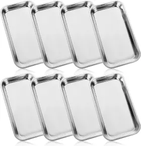 8.6ftftx4.7ftftx0.8ftft Acrux7 445051588542 8pcs Surgical Tray Metal Stainless Steel Thickeni