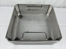 Jf114r Aesculap Sterilization Tray Basket 9-13/16 Inch X 9-5/8 4-1/8 Finger Mat #2
