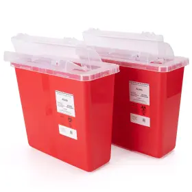 Alcedo 856471007358 Sharps Container For Home And Professional Use 5 Quart 2 Pack Biohazard Ne