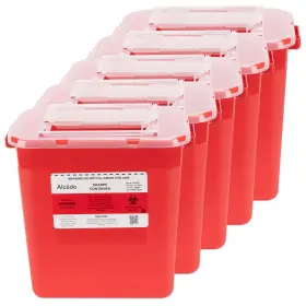 Alcedo 856471007389 Sharps Container For Home Use 2 Gallon 5-pack Biohazard Needle And Syr