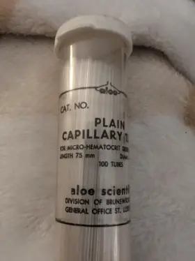 23922p Aloe Labs Capillary Tubes Blue End Plain 75mm Diam 1.3-1.5 Mm Approx Of 100