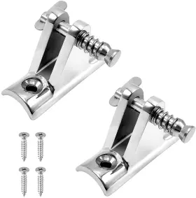 Amadget 824007653140 2 Pcs Bimini Top Deck Hinge 90 Fitting Concave Base Hardware With Quick Rel