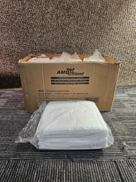 A8043 Amd Ritmed Qty 50 Large Laboratory Coat White Disposable Snap Front