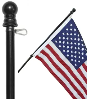 Asffp5 American Signature Flags 5 Ft Heavy-duty Aluminum Tangle Free Spinning Flag Pole Fo House With Metal M