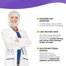 Amz Medical Supply 993933105149 Disposable Hood Caps One Size. 100 Pack Of White Polypropylene Surgical #3