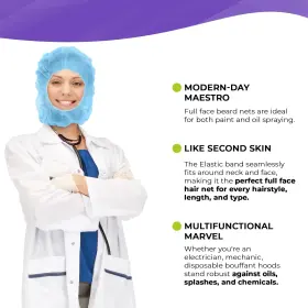 Amz Medical Supply 993933105156 Disposable Hood Caps One Size Pack Of 100 Blue Polypropyl #3