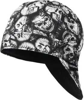 Wc-sc-7 Arccaptain Reversible Welding Caps 8 Panel Protective Cap 7 Skull
