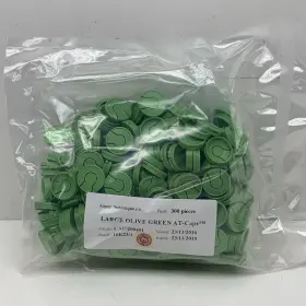 Cap-200401 Aseptic Technologies 300-pack Large Olive Green At-cap Expired