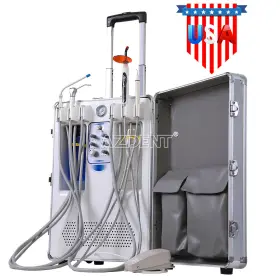1280200401c Azdent 1107100206c/1280200401c Portable Dental Mobile Delivery Unit Air Compressor Ultrasonic Scaler Cure Light #3