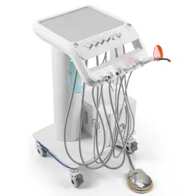 117002008 Azdent Mobile Dental Cart Delivery Unit With Air Compressor /led Curing Light Scaler