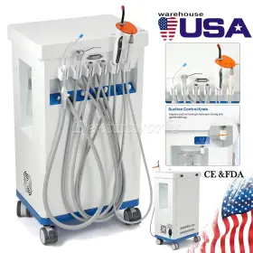 117010019c Azdent Portable Dental Delivery Unit Mobile Cart With Curing Light Scaler Handpiece Ce