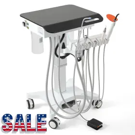 118100009 Azdent Portable Dental Delivery Unit Mobile Cart Electric Lift M4 Curing Light Scaler