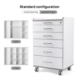 1280200401c Azdent 1280200401c/102030008c Portable Dental Delivery Unit Mobile Case Air Compressor /5 Layer Cart