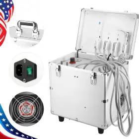 Bd-402b Azdent Mobile Portable Dental Delivery Unit And Air Compressor Fiber Tube 4 Hole #3