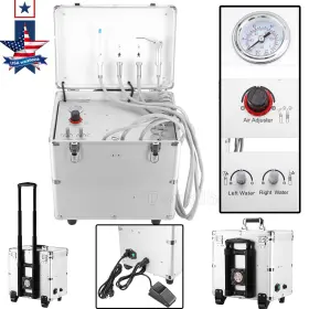 Bd-402b Azdent Mobile Portable Dental Delivery Unit And Air Compressor Fiber Tube 4 Hole