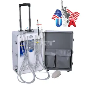 Cz1280200401 Azdent Portable Dental Delivery Unit With Air Compressor Curing Light Ultrasonic Scaler