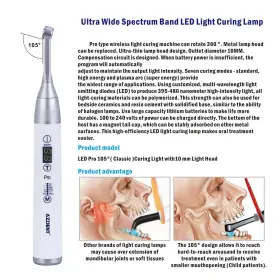 Ggh1071000400 Azdent Dental 105 Wireless Led Curing Light Lamp 1 Second Wide Spectrum