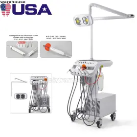 Sj27101010 Azdent Portable Dental Delivery Unit 4holes Air Compressor With Surgical Led Lamp Arm