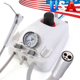 Wlj1280200202 Azdent Portable Dental Turbine Unit 3 Way Syringe Work With Air Compressor 4 Holes Usa