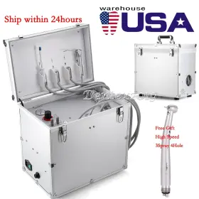 Xz1280200301 Azdent Portable Dental Delivery Unit Air Compressor Springe Suction Case High Handpiece