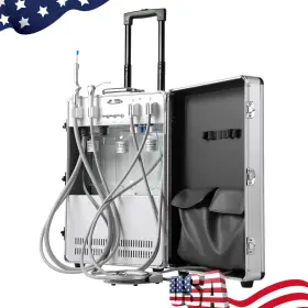 Yd117010012 Azdent Portable Mobile Dental Delivery Unit Cart Air Compressor/handpiece Kit 4hole