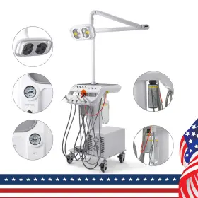 Ydt118100008 Azdent Portable Dental Mobile Delivery Unit Trolley Cart Suction Air Compressor Light