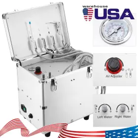 Zh117010010 Azdent Rolling Dental Cart Delivery Unit With Air Compressor Suction/handpiece 4holes