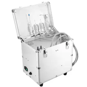Zl117010008 Azdent Portable Dental Turbine Unit Air Compressor 3 Syringe Suction Rolling Case 600w #3
