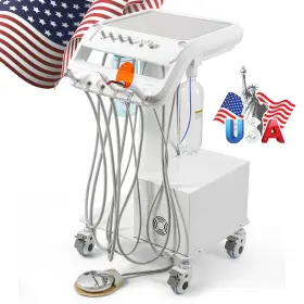 Zl128020008 Azdent Portable Dental Delivery Unit Cart Air Compressor 4hole Scaler Led Curing Light