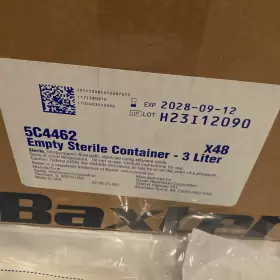 8-14-2028 Baxter 5c4462 Empty Sterile Container 3 Liter Case Of 48 Expires #2