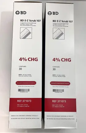 371073 Bd E-z Scrub 107 Surgical Brush With Nail Cleaner 2 Boxes Exp 06/24
