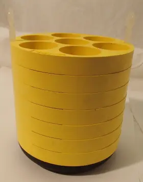 349947 Beckman Coulter 339158 Base Centrifuge Bucket Rotor Adapter 7 Yellow Inserts #2 349947 Beckman Coulter 339158 Base Centrifuge Bucket Rotor Adapter 7 Yellow Inserts #2