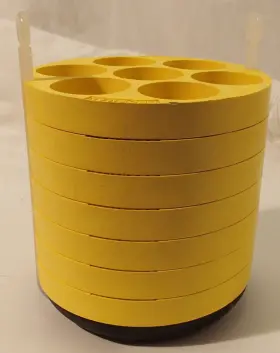 349947 Beckman Coulter 339158 Base Centrifuge Bucket Rotor Adapter 7 Yellow Inserts #3 349947 Beckman Coulter 339158 Base Centrifuge Bucket Rotor Adapter 7 Yellow Inserts #3