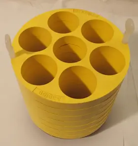 349947 Beckman Coulter 339158 Base Centrifuge Bucket Rotor Adapter 7 Yellow Inserts 349947 Beckman Coulter 339158 Base Centrifuge Bucket Rotor Adapter 7 Yellow Inserts