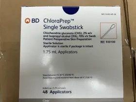 930100 Becton Dickinson Bd Chloraprep 1.75 Ml Swabstick Ref# Sterile Box Of 48. Free Shipping