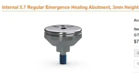 Pbrha3 Biohorizons Lot Of X 6 - 5.7mm Regular Emergence Healing Abutment 3mm Height