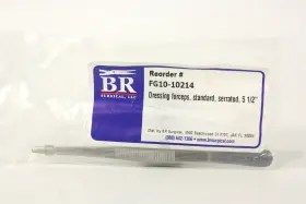 Fg10-10214 Br Surgical Lot Of 4 Dressing Forceps Standard Serrated 5 1/2 Inch