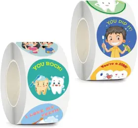 Agn-38tsks Branded 1000pcs 1.5 Inch Tooth Stickers Reward Cute Dental Gift Prizes