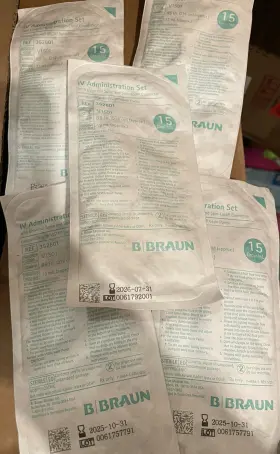 352601 Braun New Lot Of 5 Iv Administration Sets 15 Drops/ml Free Quick Ship