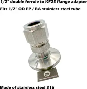 Swgk-kf25-4 Brownian Motion Technology Bmotiontech 1/2 Inch Od Tube Double Ferrule Compression Swagelok Compatible To Kf25