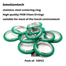 Vac-scr-kf25-fkm Brownian Motion Technology Bmotiontech Kf25 Flange Stainless Steel Centering Rings With Fkm O-rings