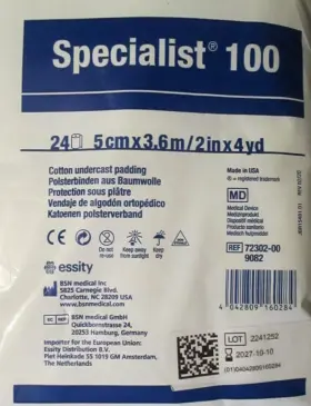 9082 Bsn Specialist 100 White Cotton Undercast Dual-use Padding 24 2 Inch X4ft 5cmx3.6m