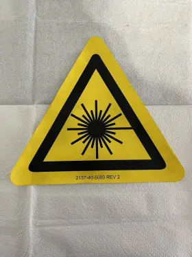 2157-40-8424 Candela Yellow Danger Laser Radiation Warning Sign Decal