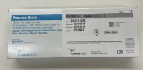 30414-025 Cardinal Health Box Of 10 Penrose Tubing Drain 12 Inch X 1/4