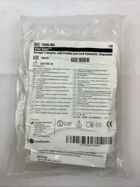 73385-hel Carefusion Care Fusion Adult Straight T-adapter Female Luer Lock Connector Qty 10
