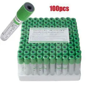 670063 Carejoy 100pcs Vacuum Blood Collection Tubes Heparin Sodium 3ml New