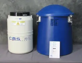 Ds909 Cbs C.b.s./custom Biogenic Systems Ds-3 10-liter Ln2 Croygenic Shipper Dewar