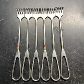 50-4227 Codman Lot Of 6 Volkman Retractor 8-3/4in 4 Prong Blunt